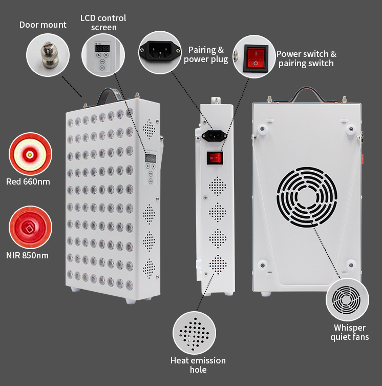 LIVYU LIFE Red Light Therapy Infrared Light Therapy device with 80 Dual LED chips on large panel for body Pain Relief, Skin Health, Regain Energy (80 LED Panel)