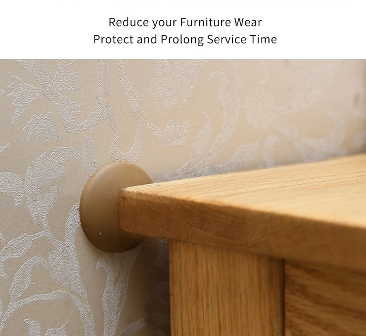 LIVYU LIFE door stopper wall protector, 3M tape back, gray,4pcs