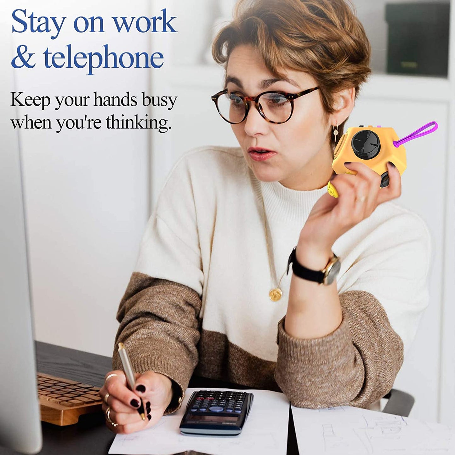 LIVYU LIFE fidget dodecagon 12-side fidget toy - yellow