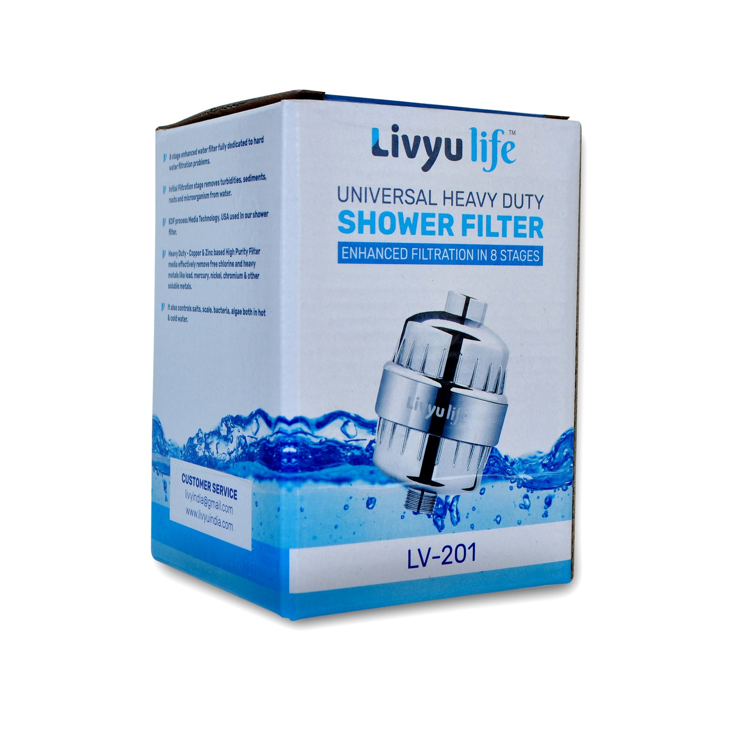 LIVYU LIFE shower filter in 8 stage for borewell/tanker hard water