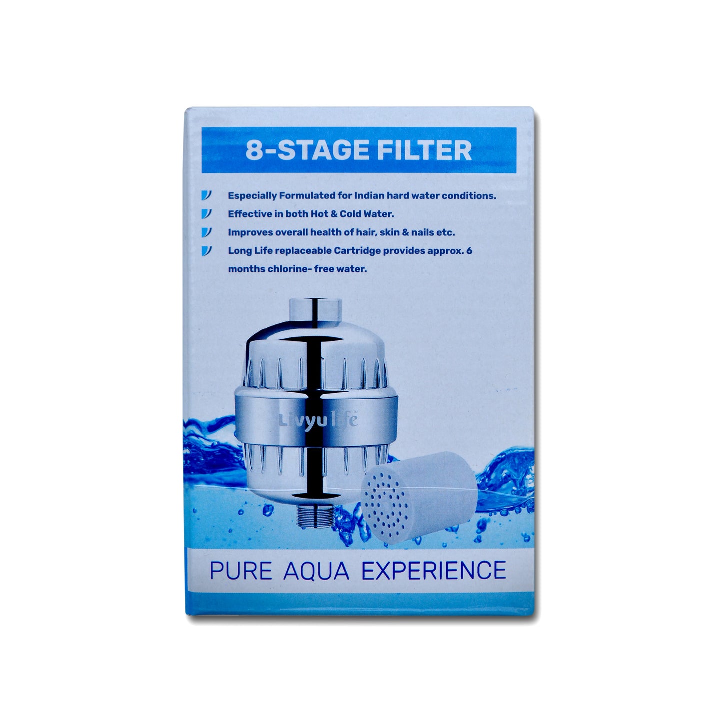 LIVYU LIFE shower filter in 8 stage for borewell/tanker hard water