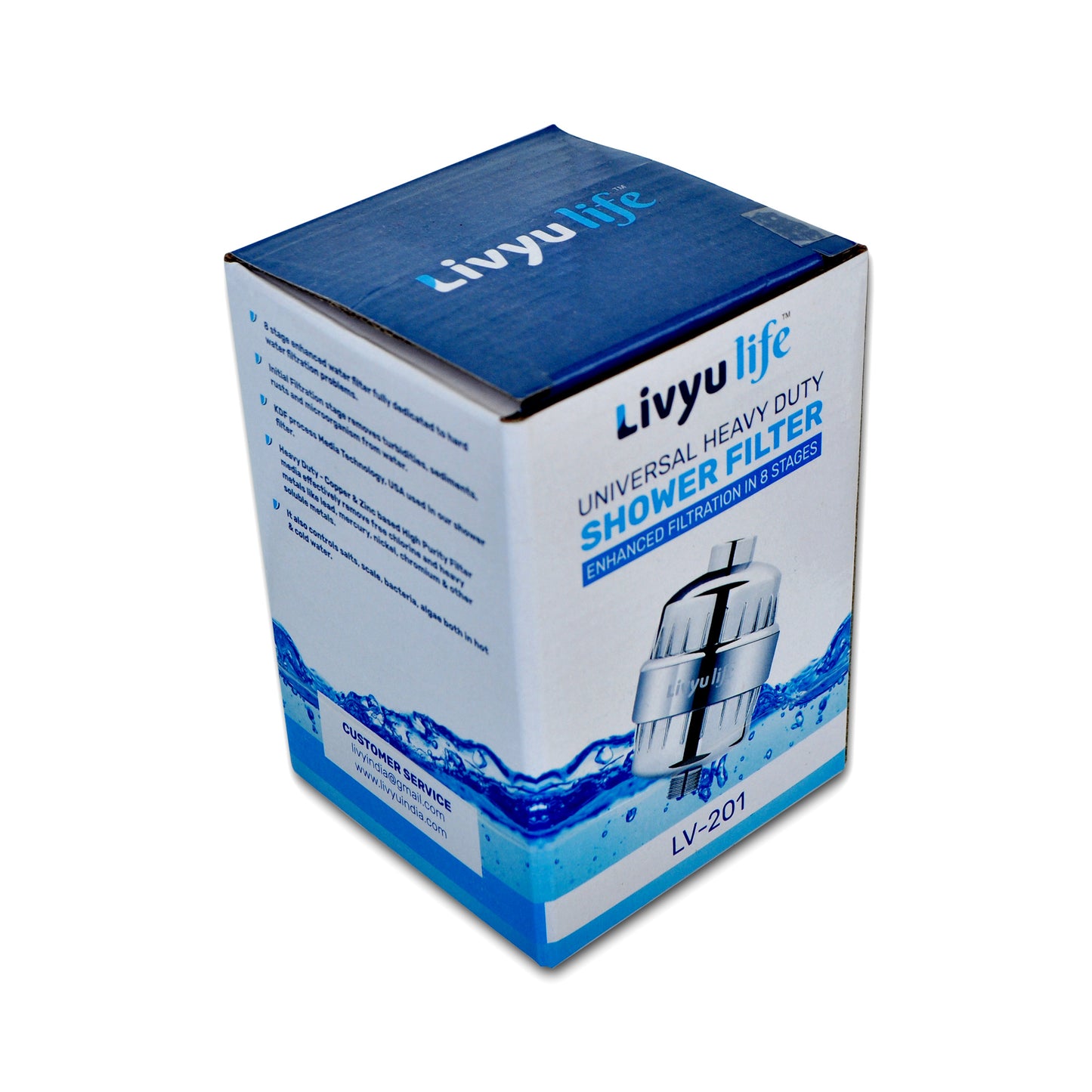 LIVYU LIFE shower filter in 8 stage for borewell/tanker hard water