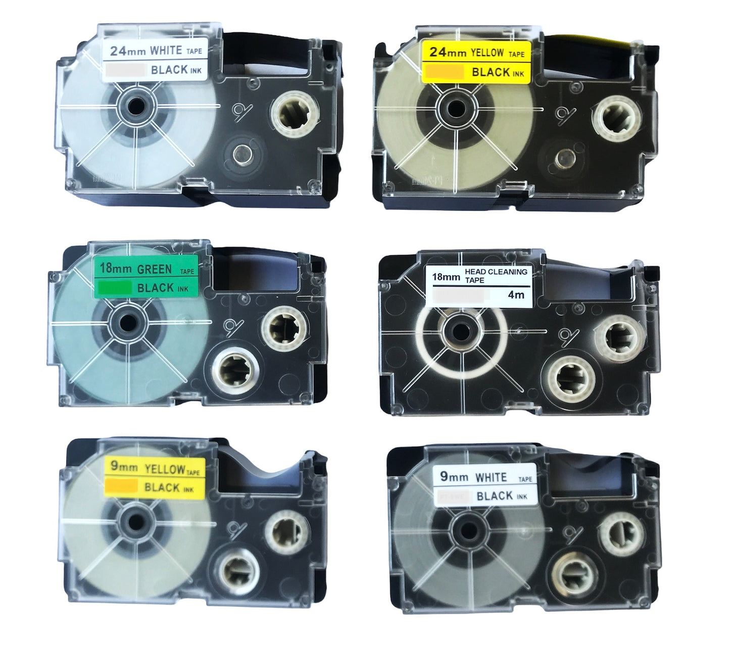 LIVYU LIFE 18mm label tape for casio printers - black on clear