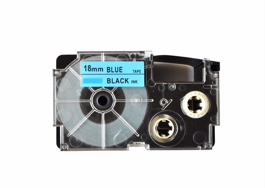 LIVYU LIFE 18mm label tape for casio printers - black on blue