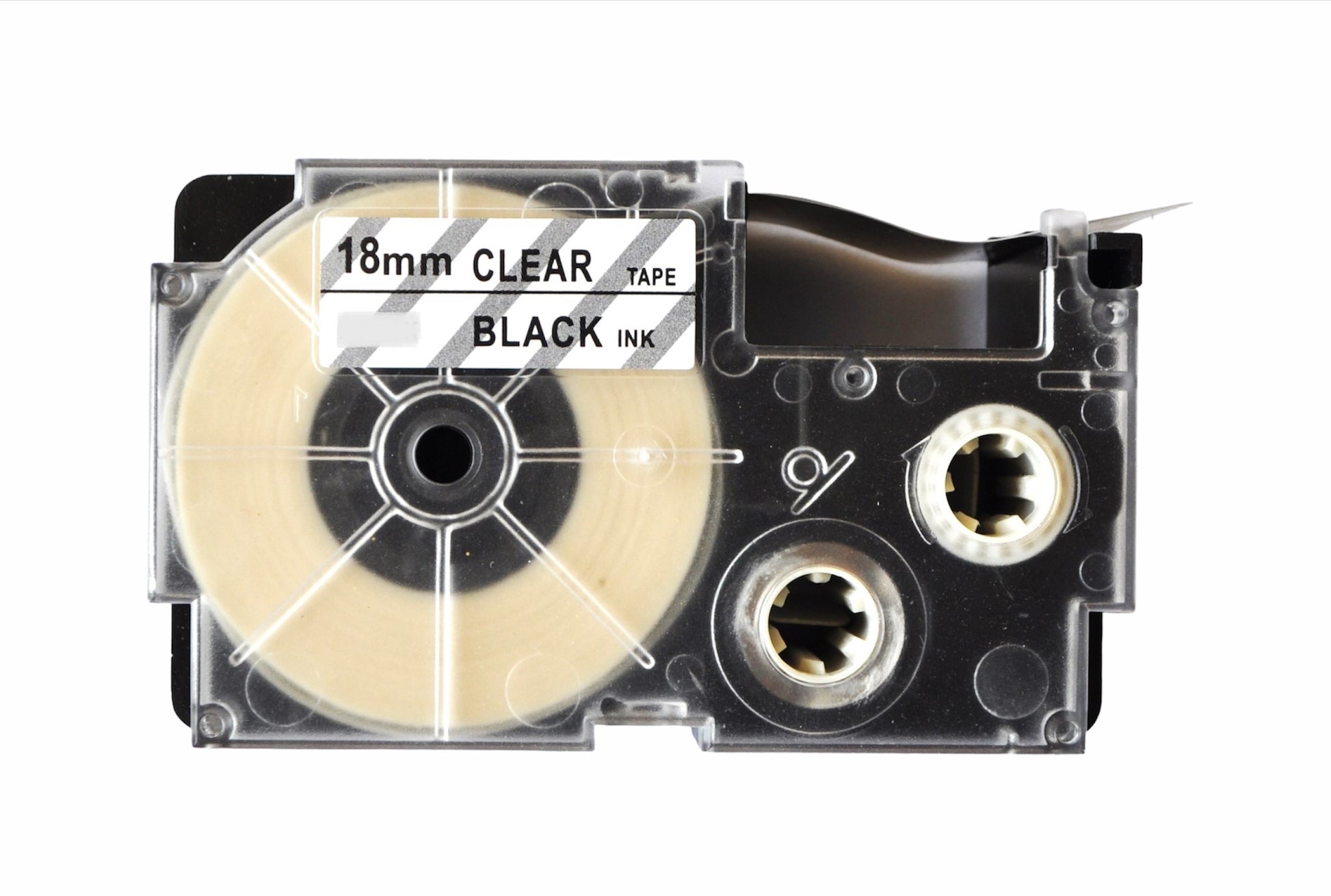 LIVYU LIFE 18mm label tape for casio printers black on clear