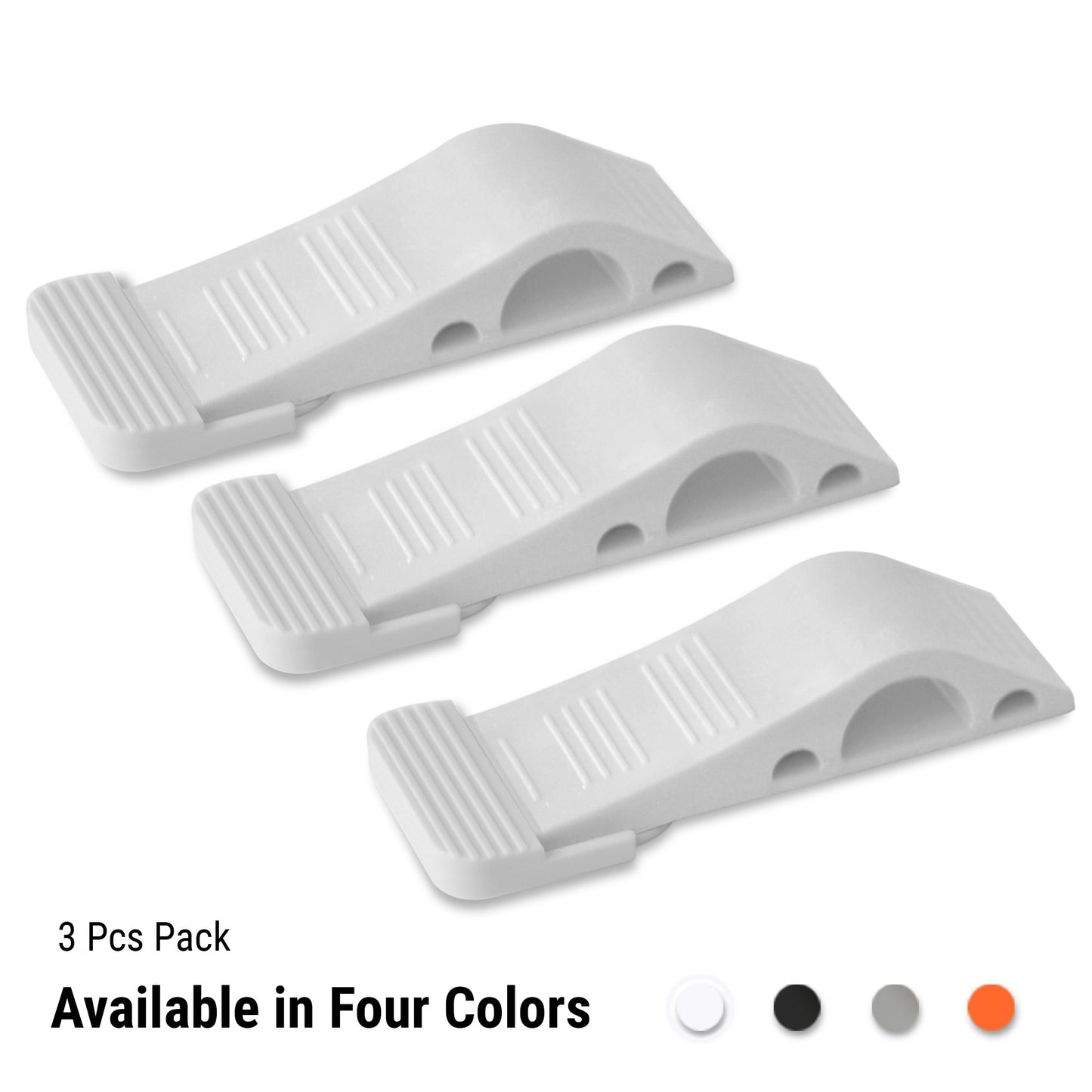 LIVYU LIFE rubber door stopper,slip-resistant on floor,white,3pcs