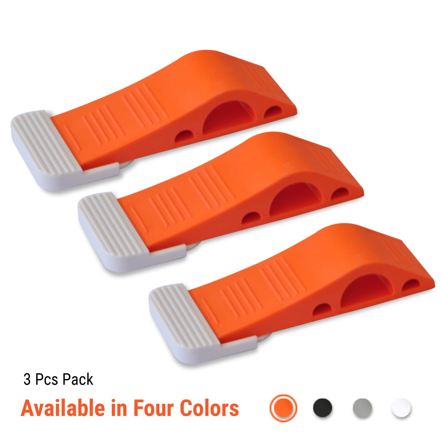 LIVYU LIFE rubber door stopper,slip-resistant on floor,orange,3pc