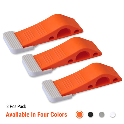 LIVYU LIFE rubber door stopper,slip-resistant on floor,orange,3pc