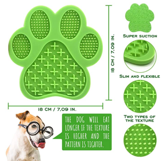 LIVYU LIFE lick pad for distraction for dogs during bath,green,1pc