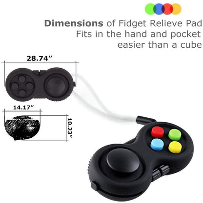 LIVYU LIFE fidget toy pad with 8-fidget functions - black multi
