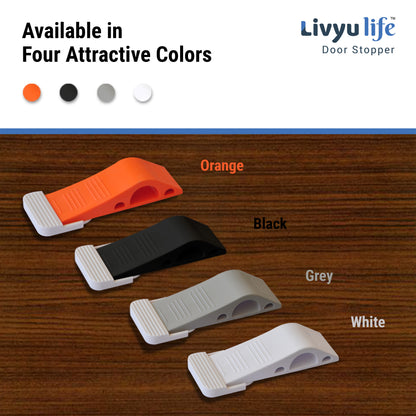 LIVYU LIFE rubber door stopper,slip-resistant on floor,white,3pcs