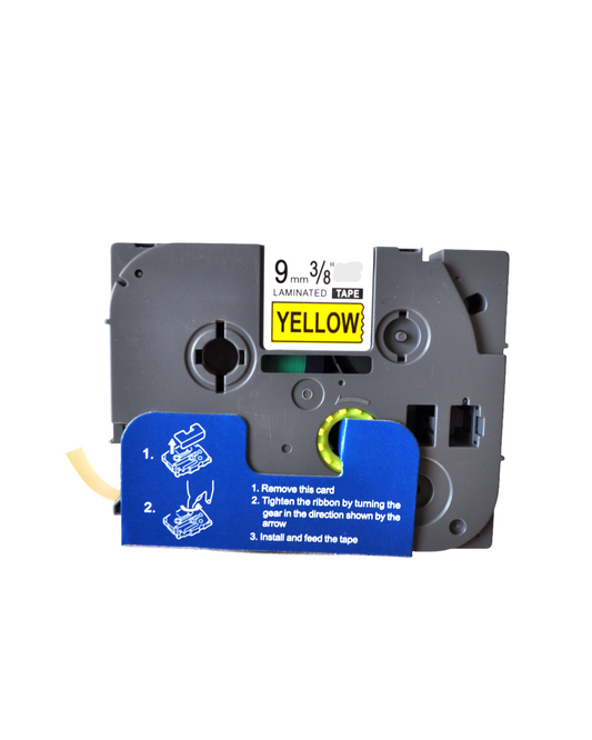 LIVYU LIFE 9mm label tape for Brother printers black on yellow