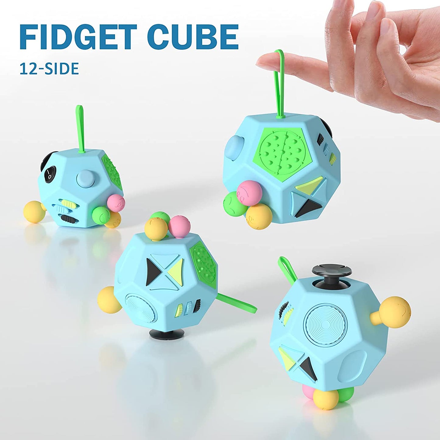 LIVYU LIFE Fidget Dodecagon 12-Side Fidget toy - sky blue