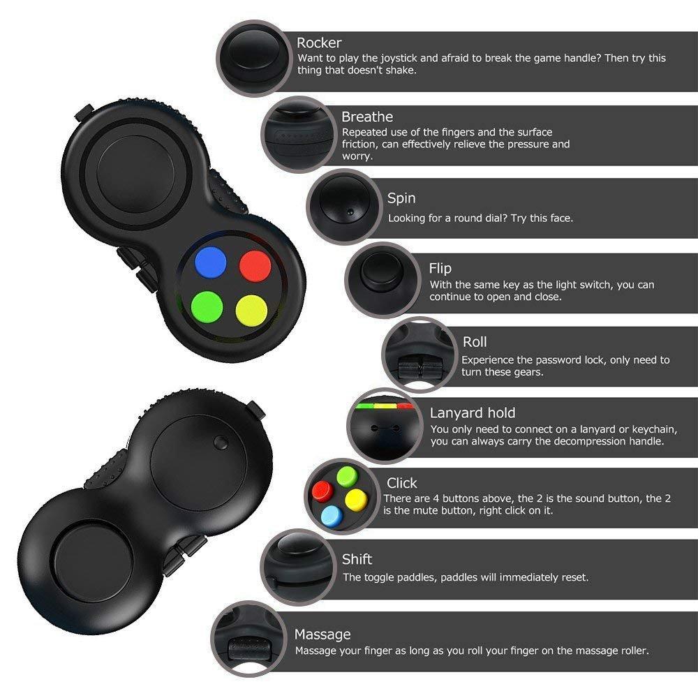 LIVYU LIFE fidget toy pad with 8-fidget functions - rainbow